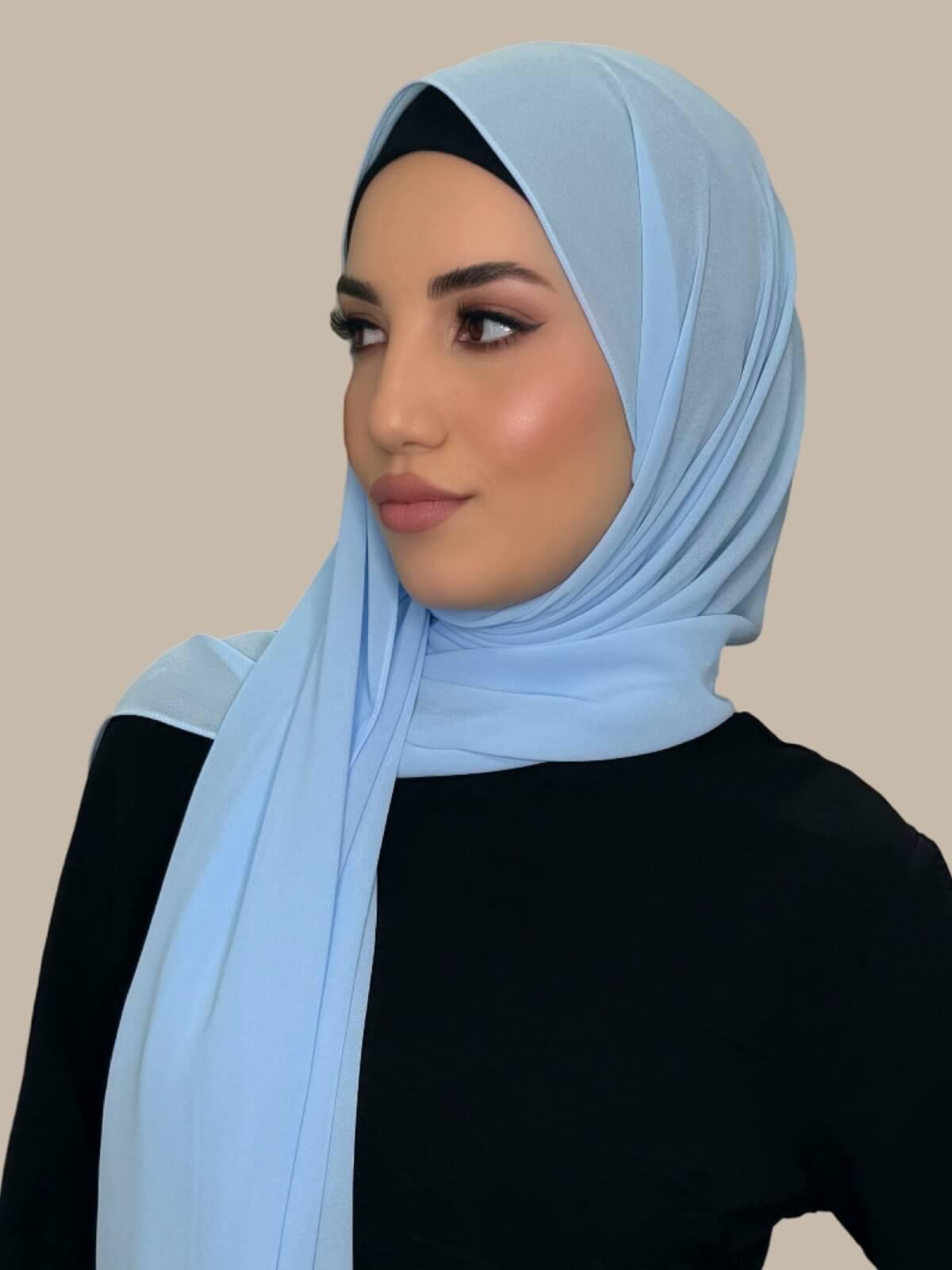 Classic Chiffon Hijab-Aqua