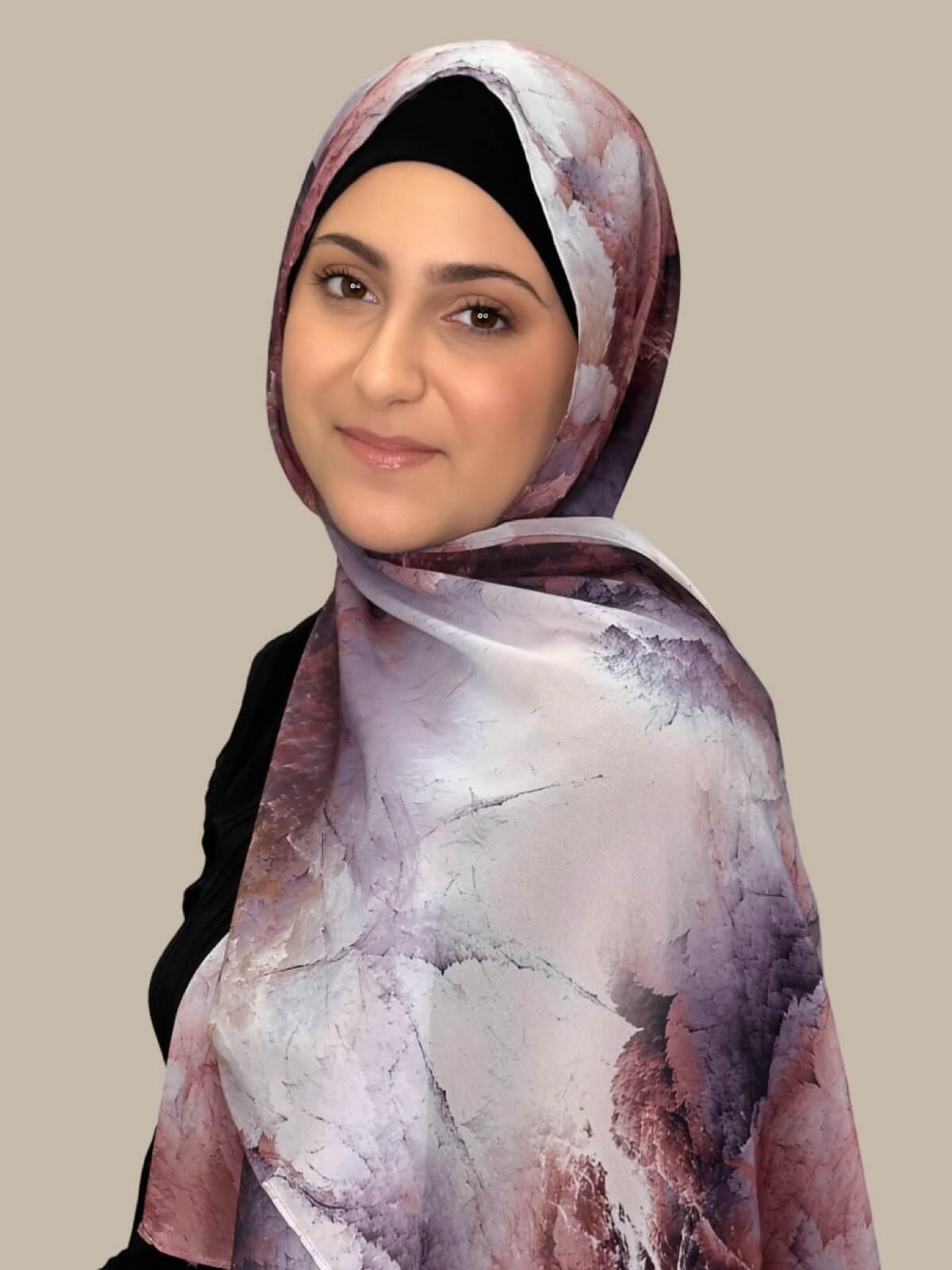 Modish Girl Printed Chiffon Hijab- Muted Mirage