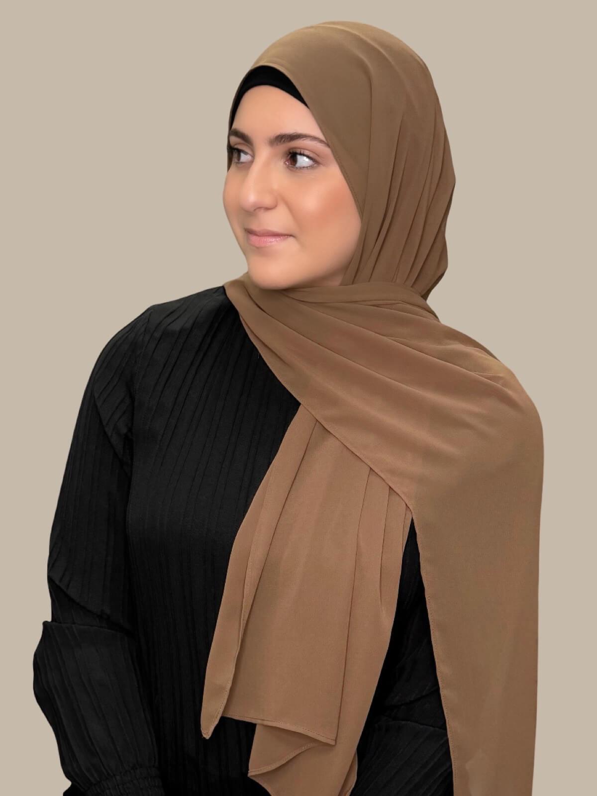 Modish Girl Luxury Chiffon Hijab-Walnut Brown
