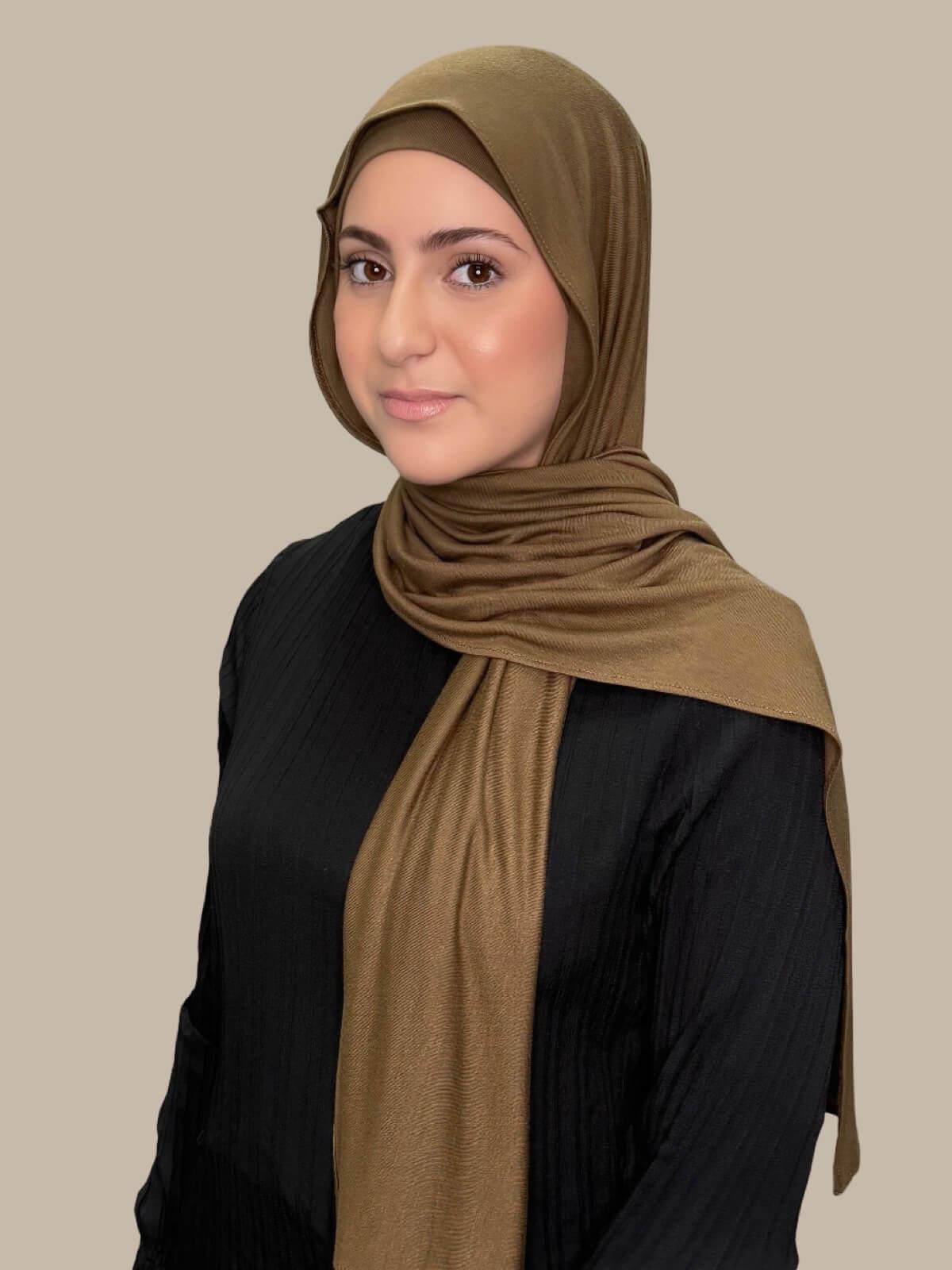 Modish Girl Premium Jersey Hijab-Bark