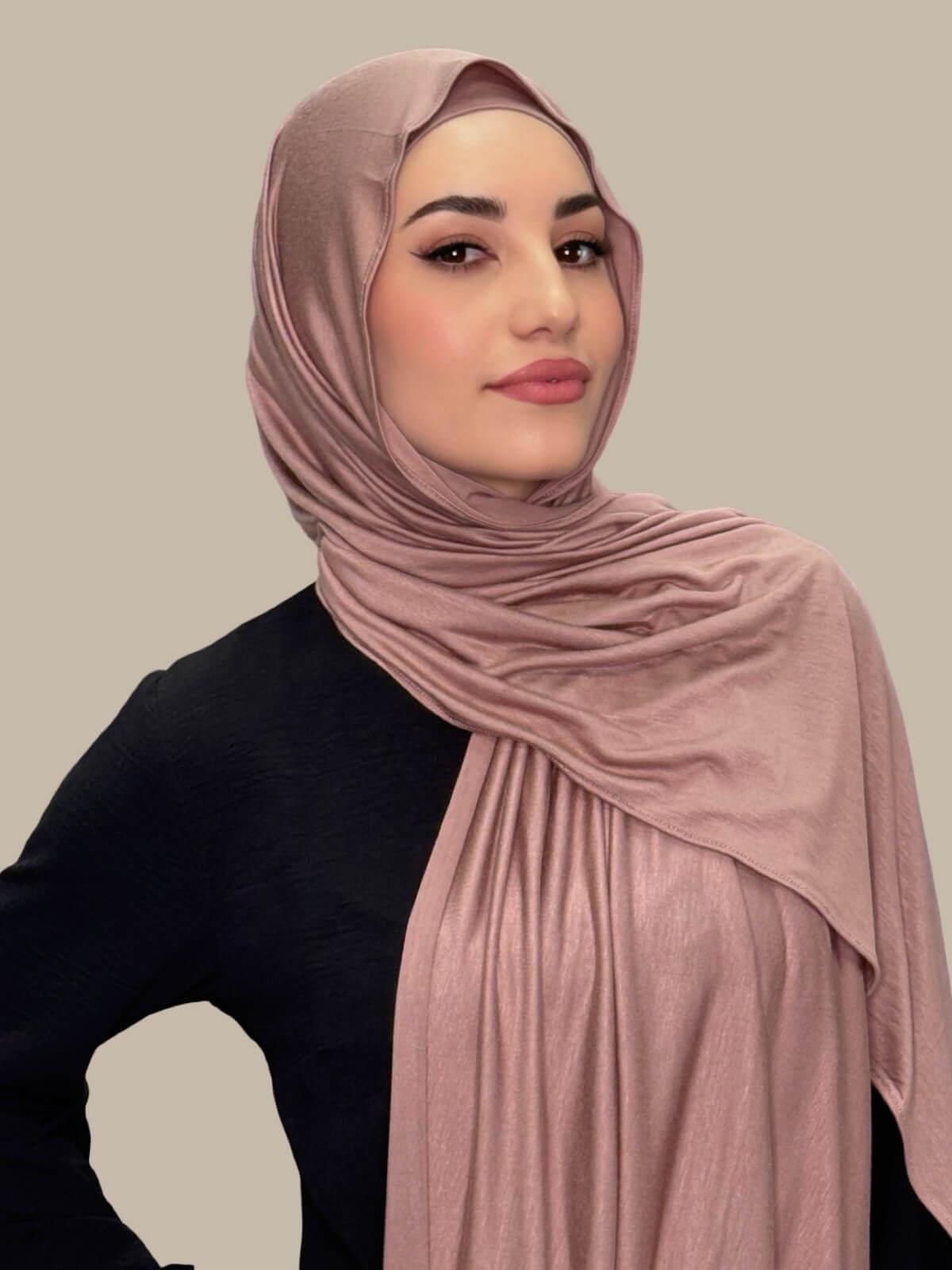 Premium Jersey Hijab-Dusty Rose