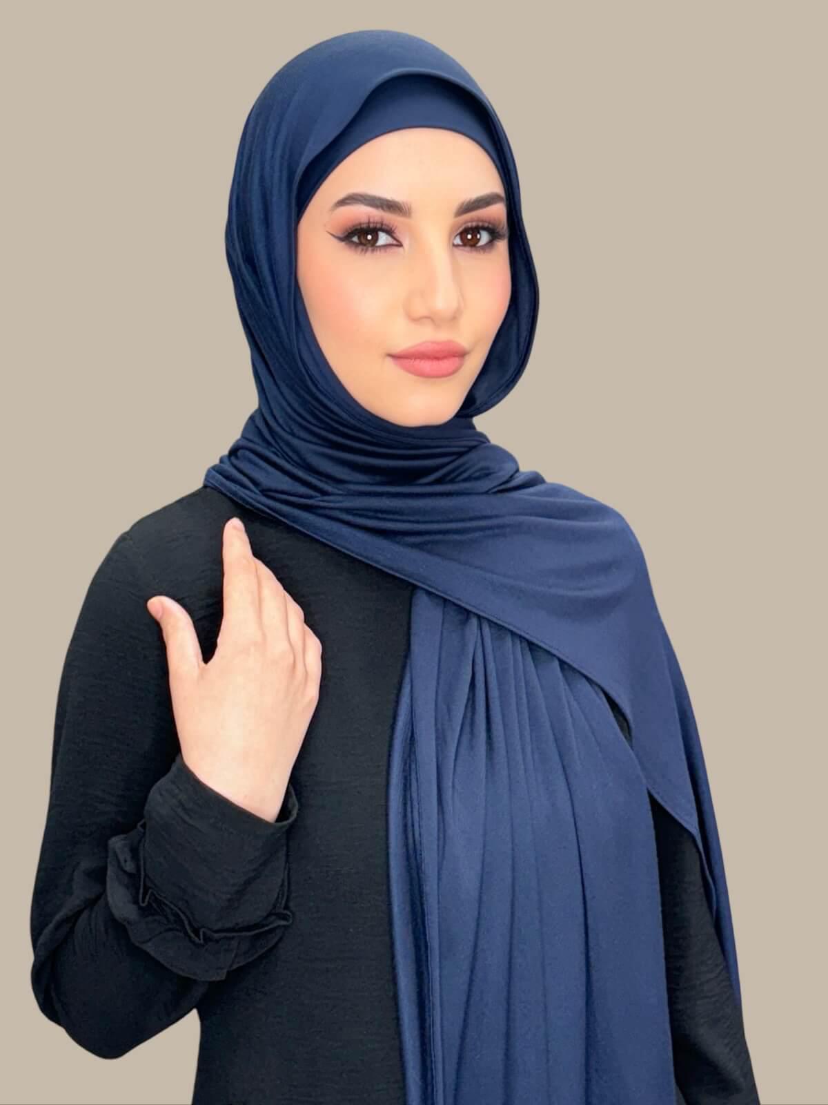 Premium Jersey Hijab-Navy