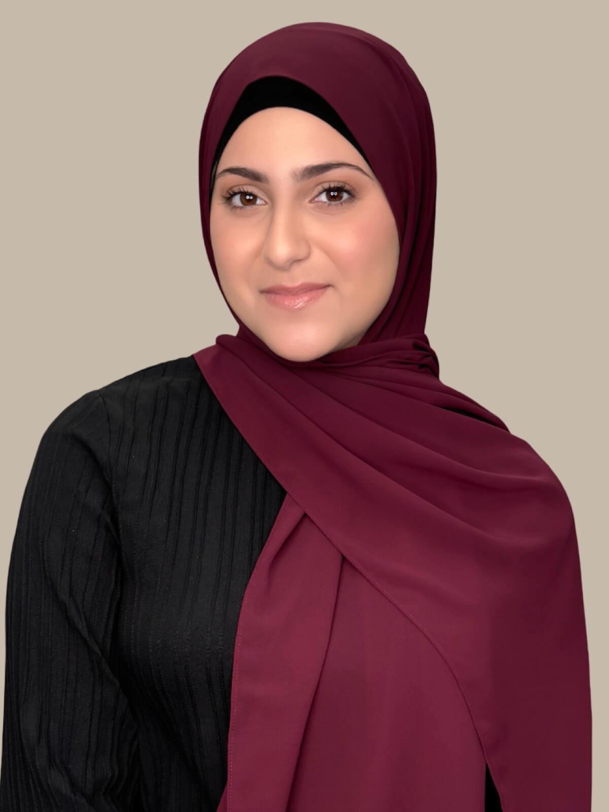 Modish Girl Luxury Chiffon Hijab-Wine