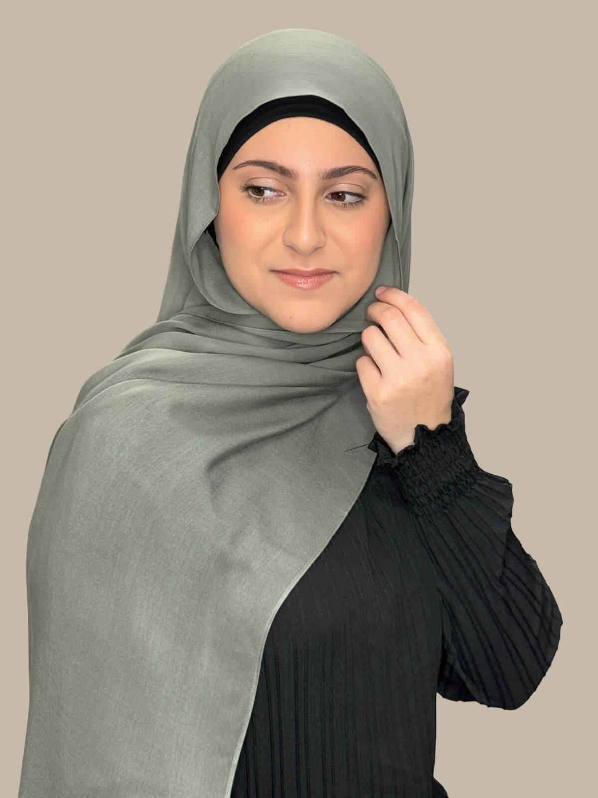 Modish Girl Cotton Modal Hijab-Slate Green