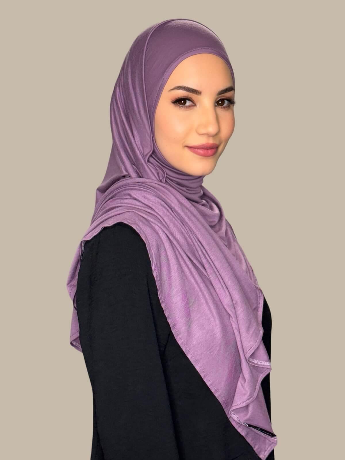 Pre-Sewn Jersey Hijab-Mauve Taupe