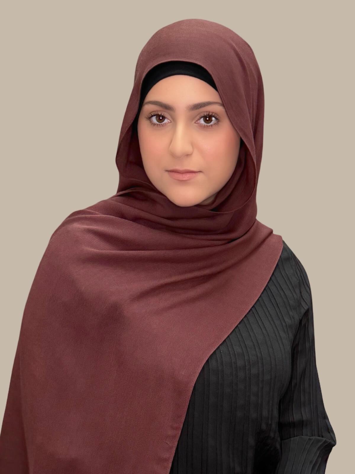 Modish Girl Cotton Hijab-Raisin Brown