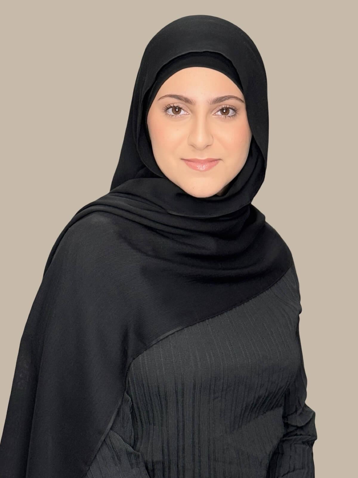 Modish Girl Cotton Modal Hijab-Black