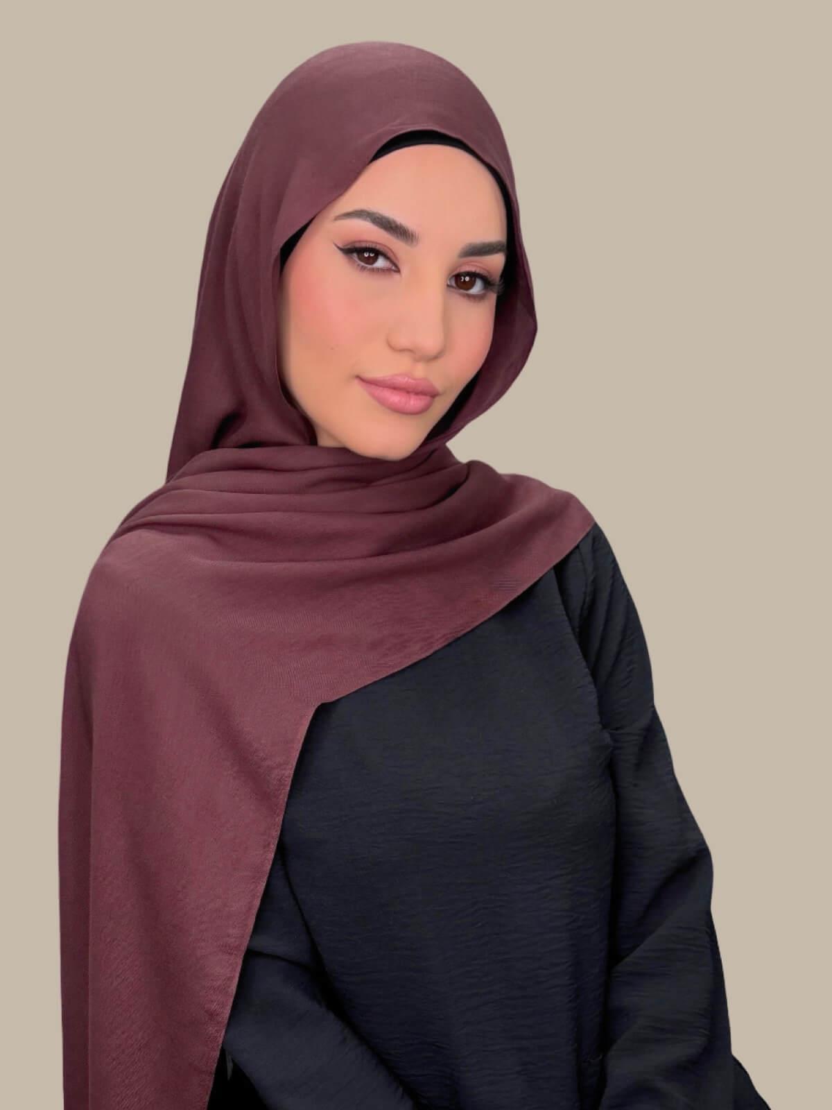 Cotton Modal Hijab-Raisin Brown