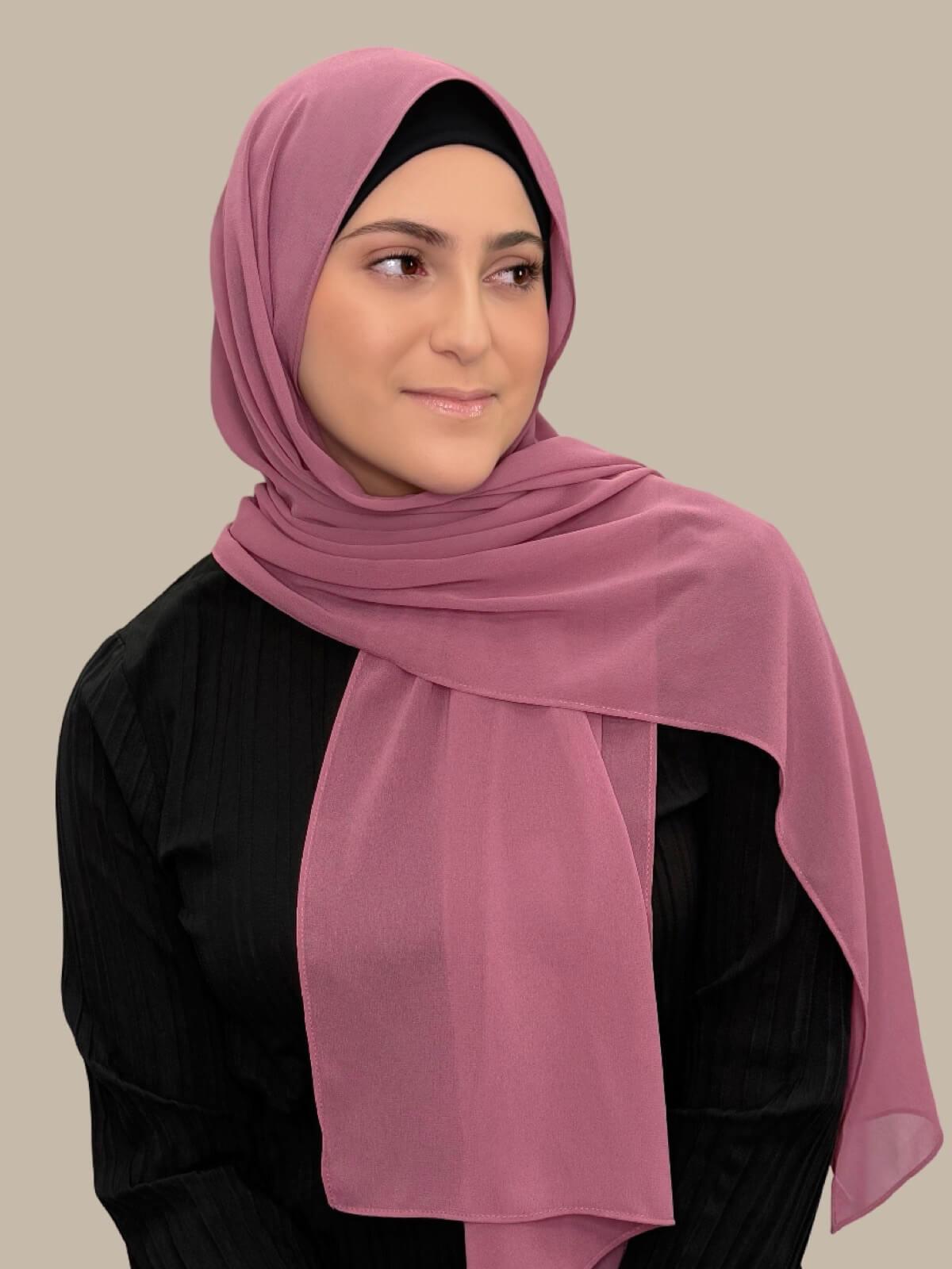Modish Girl Luxury Chiffon Hijab-Wild Rose