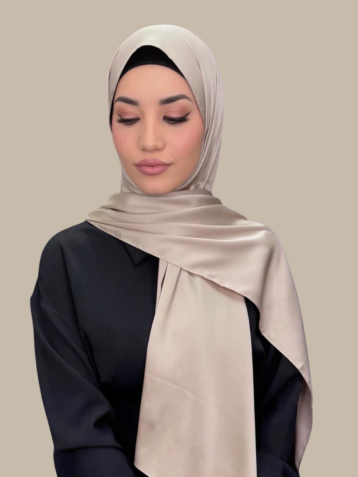 Premium Satin Hijab-Toasted Sand