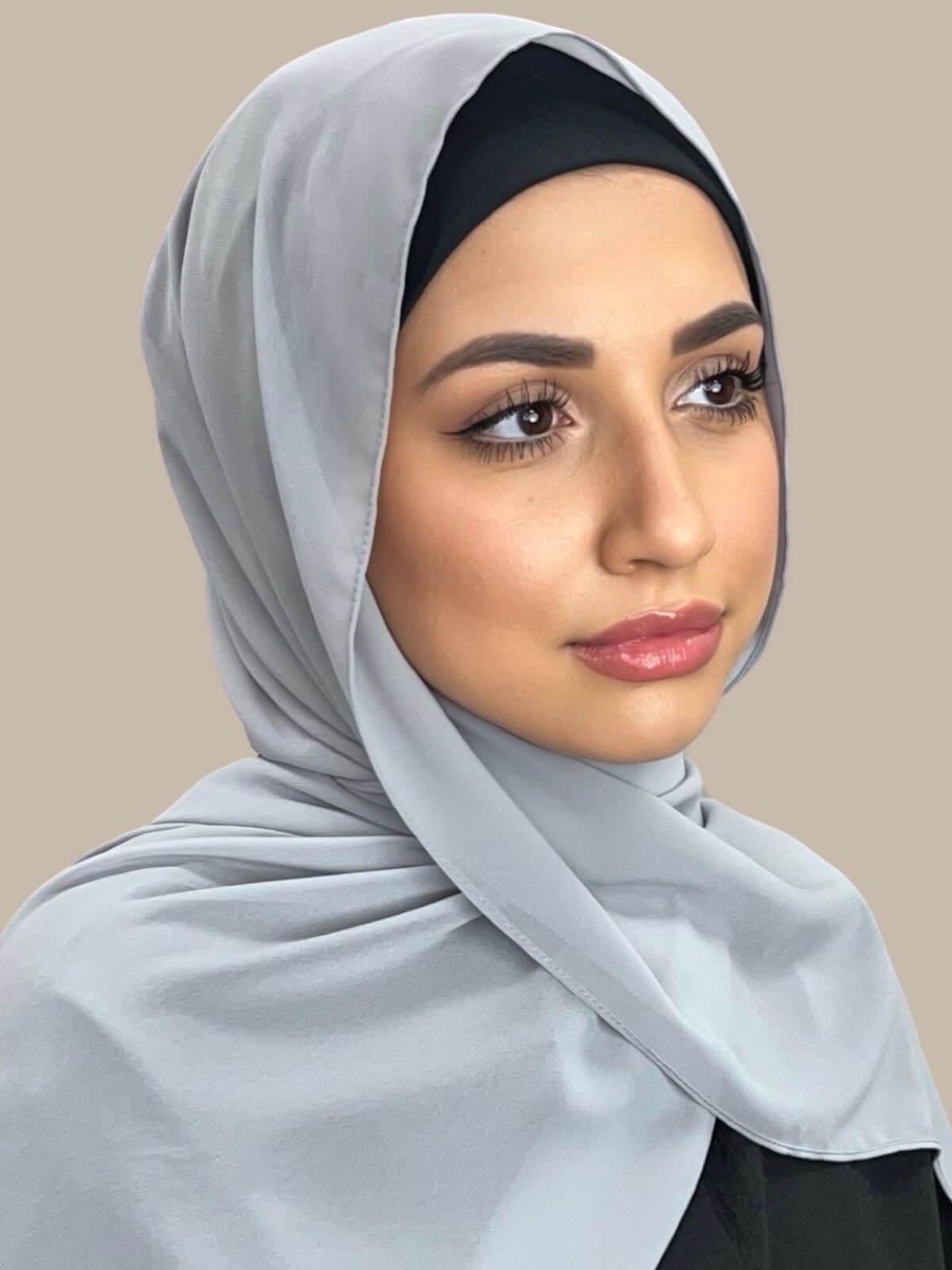 Luxury Chiffon Hijab-Chic Grey