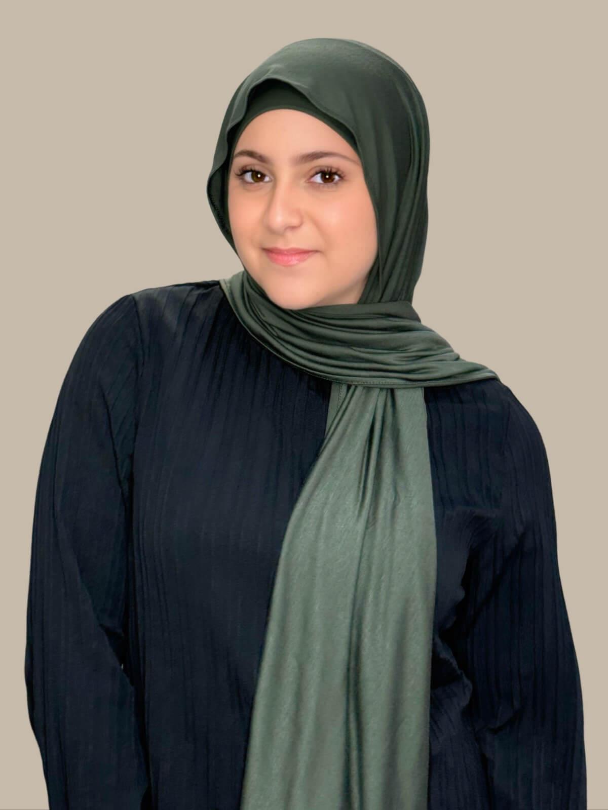 Modish Girl Premium Jersey hijab-Army Green