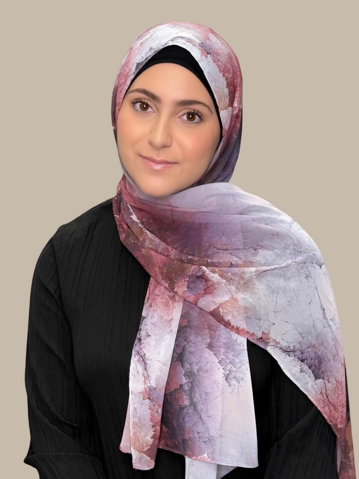 Modish Girl Printed Chiffon Hijab- Muted Mirage