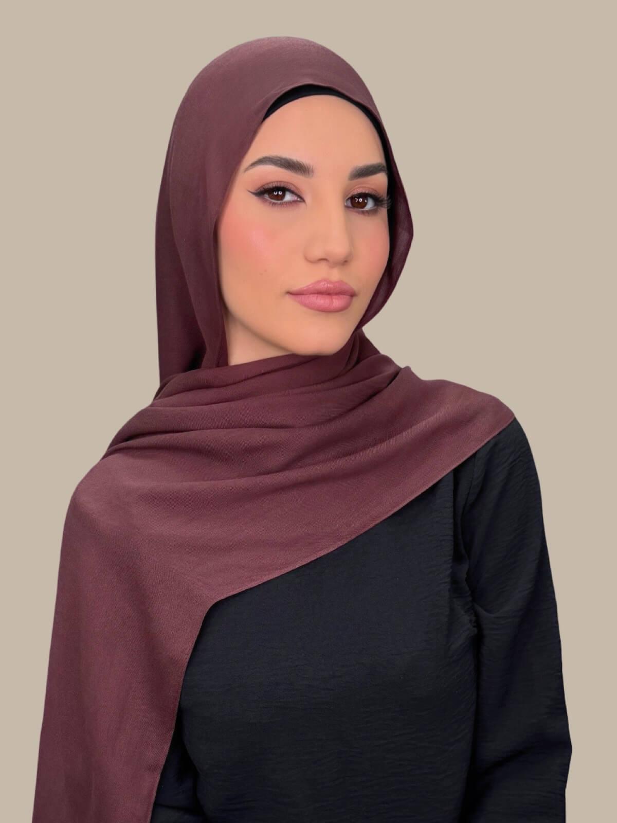 Cotton Modal Hijab-Raisin Brown