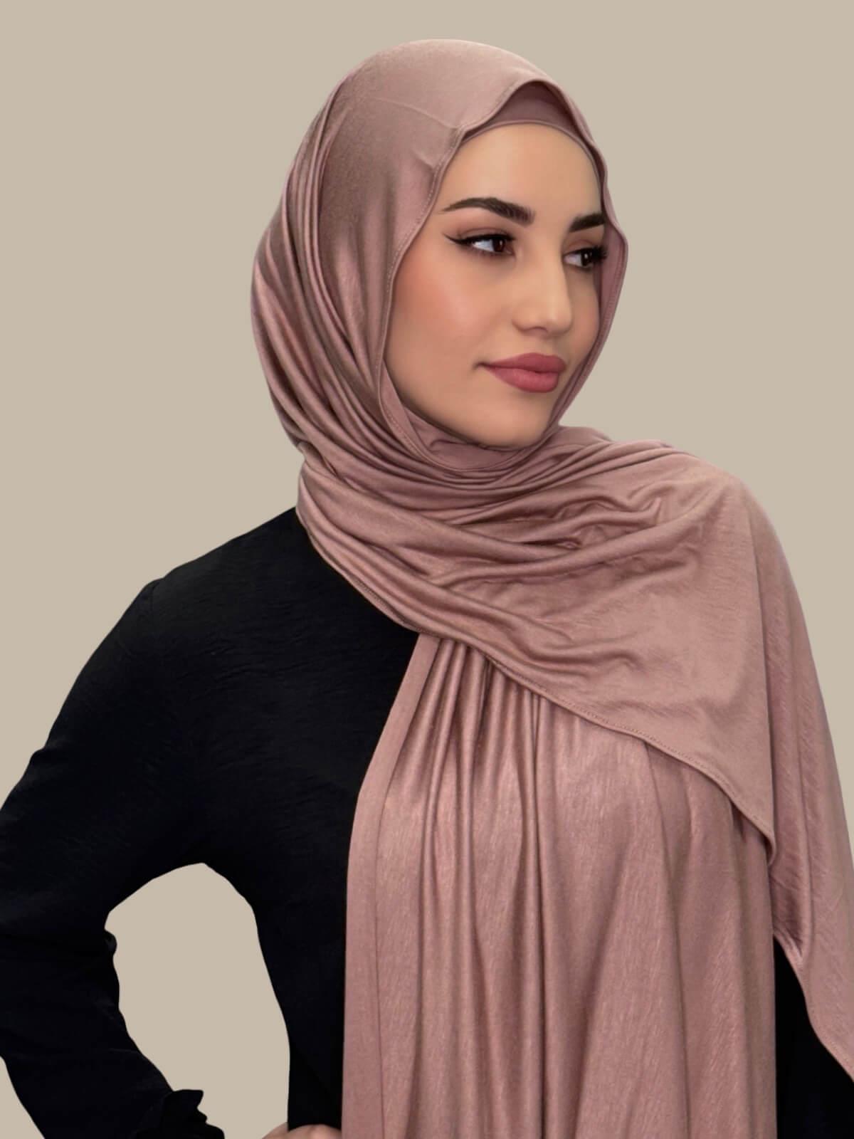 Premium Jersey Hijab-Dusty Rose