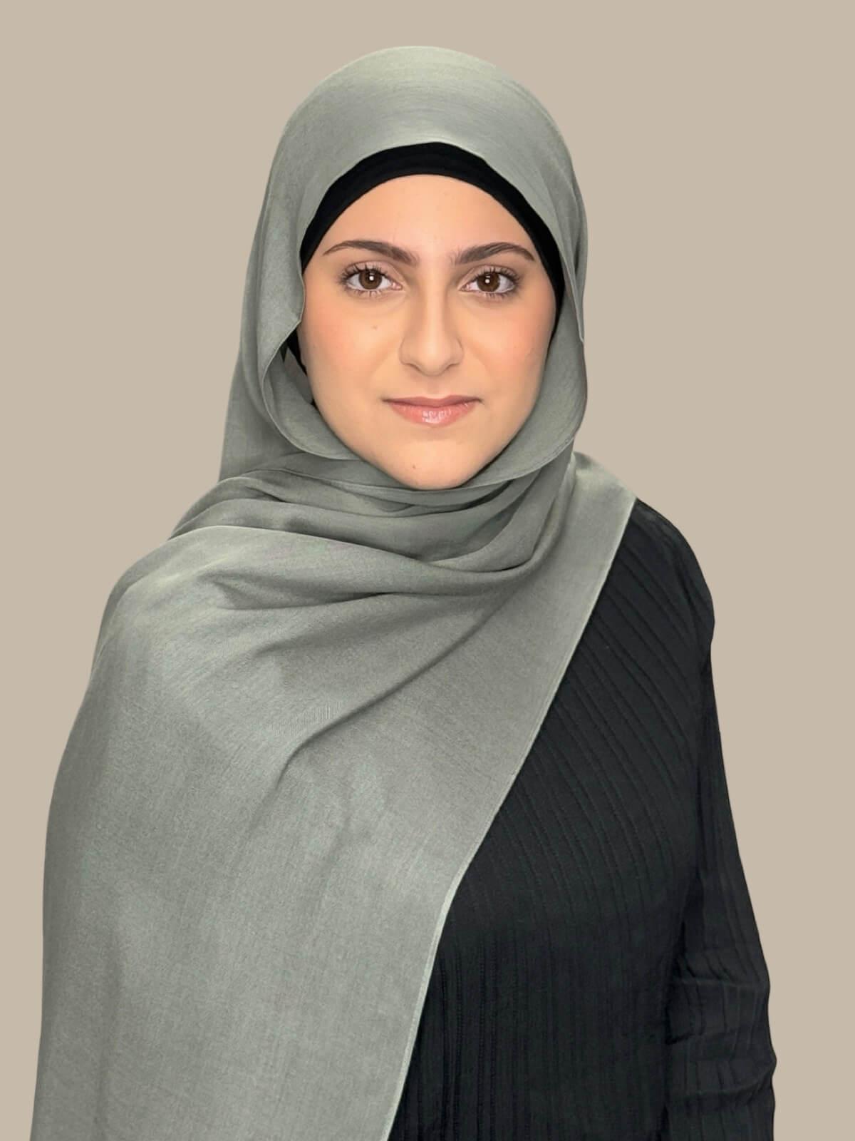 Modish Girl Cotton Modal Hijab-Slate Green