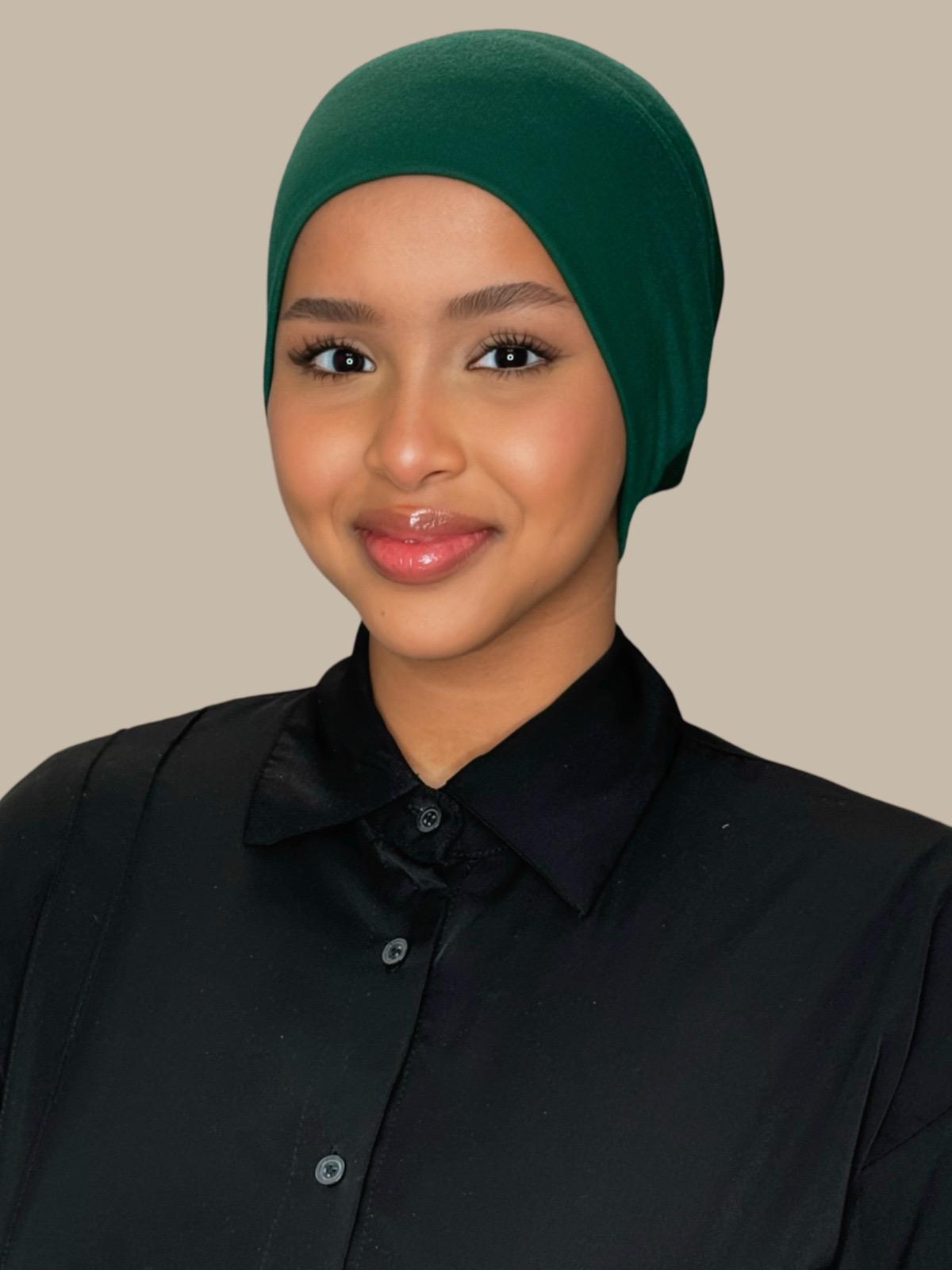 Premium Cotton Underscarf-Deep Green