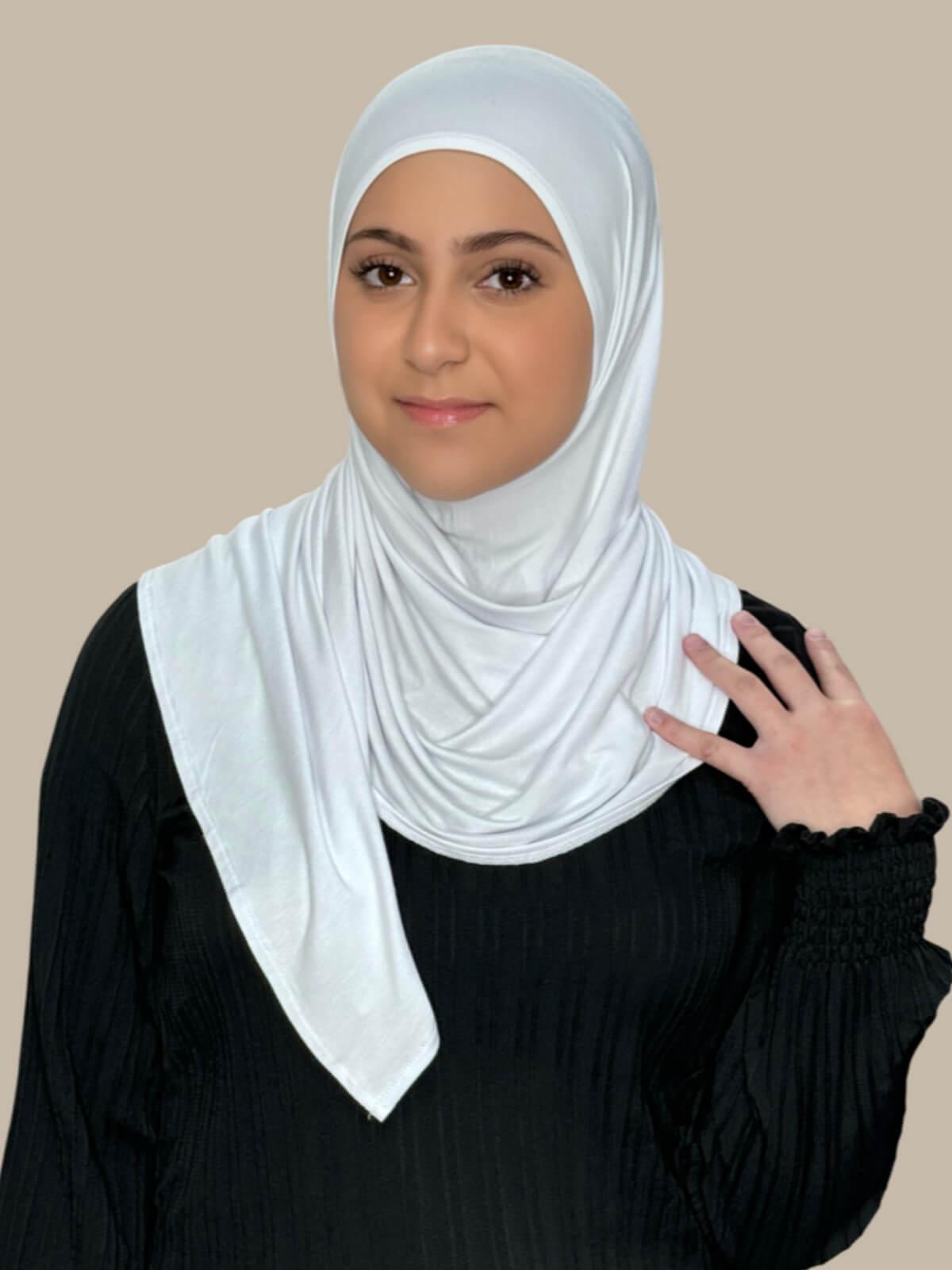 Modish Girl Pre-Sewn Jersey Hijab-White