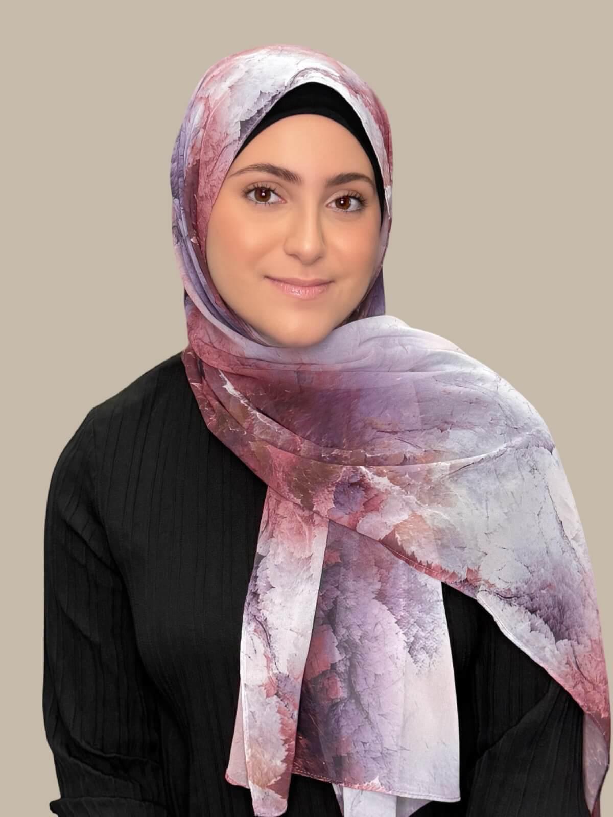 Modish Girl Printed Chiffon Hijab- Muted Mirage