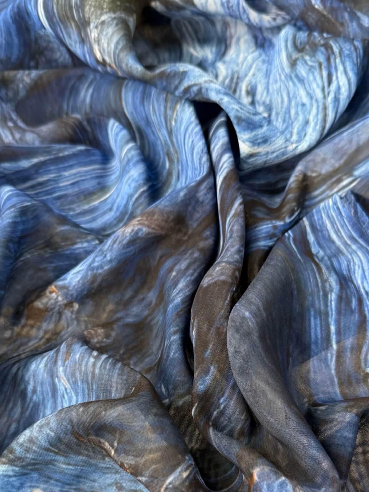 Modish Girl Printed Chiffon Hijab-Ocean Mist