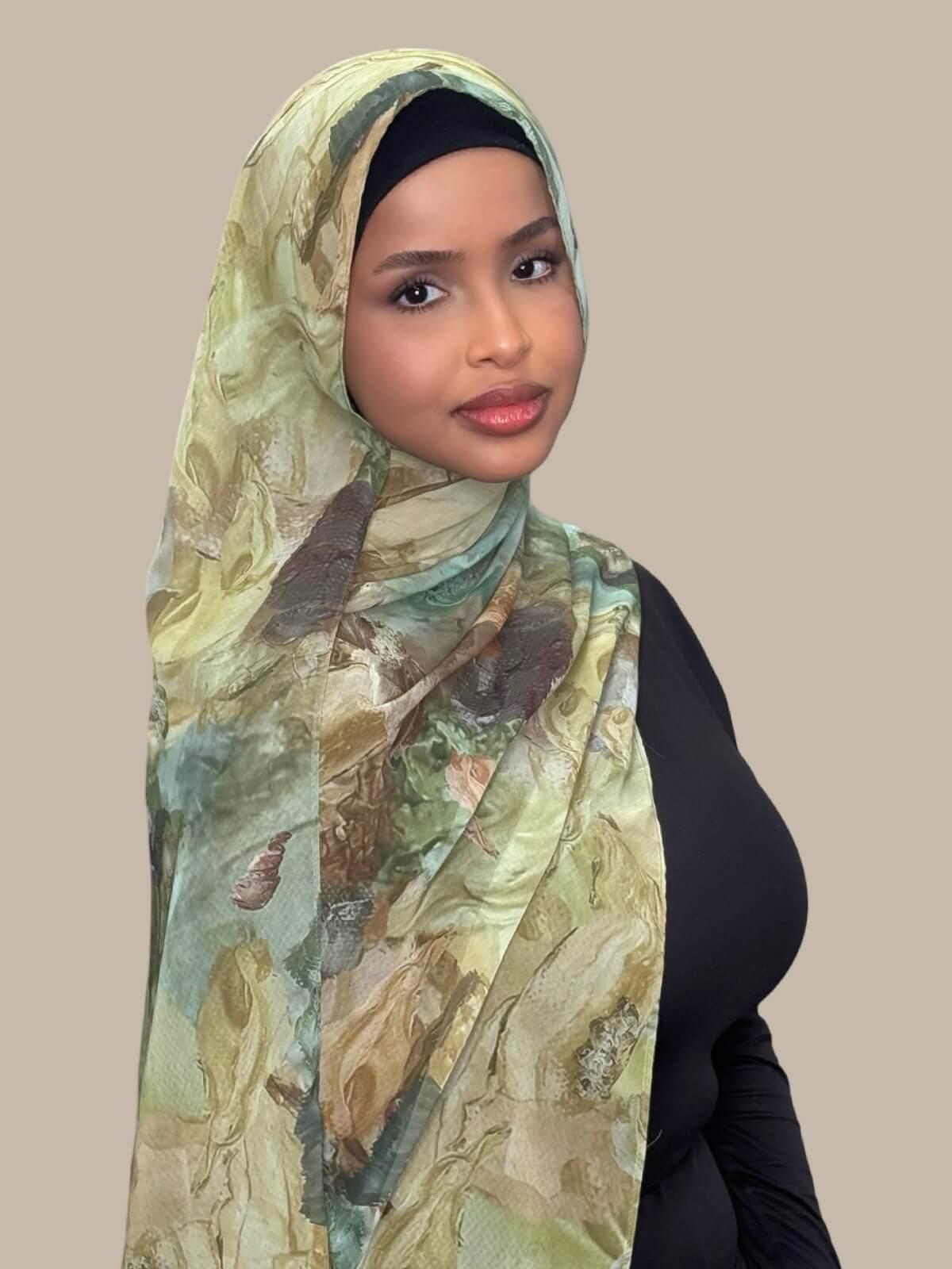 Printed Chiffon Hijab-Willow Drift