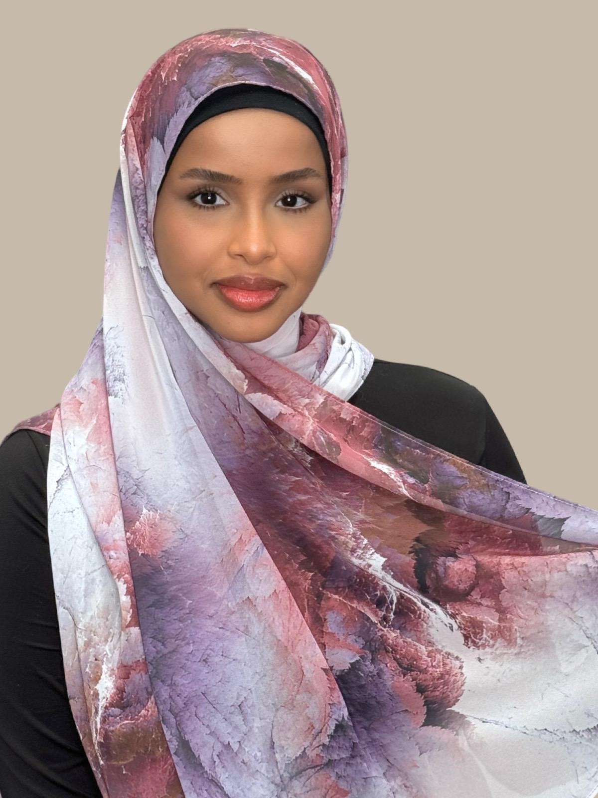 Printed Chiffon Hijab-Muted Mirage