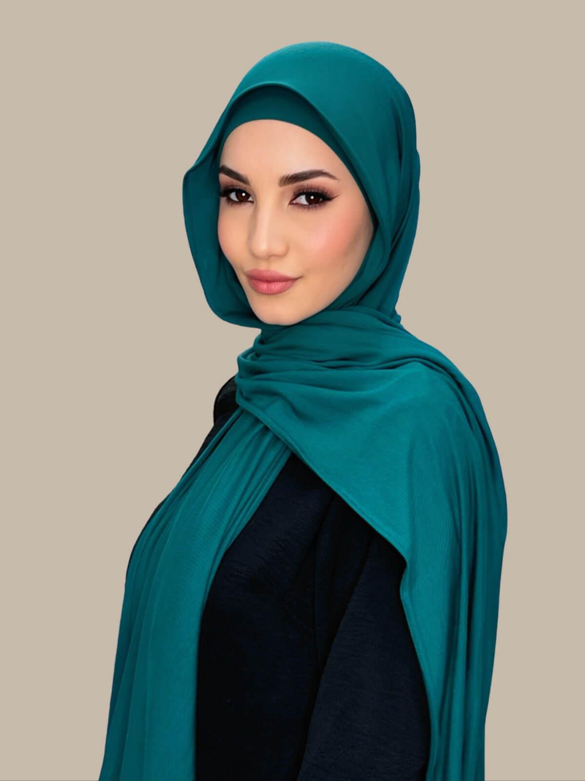 Premium Jersey Hijab-Pine Green