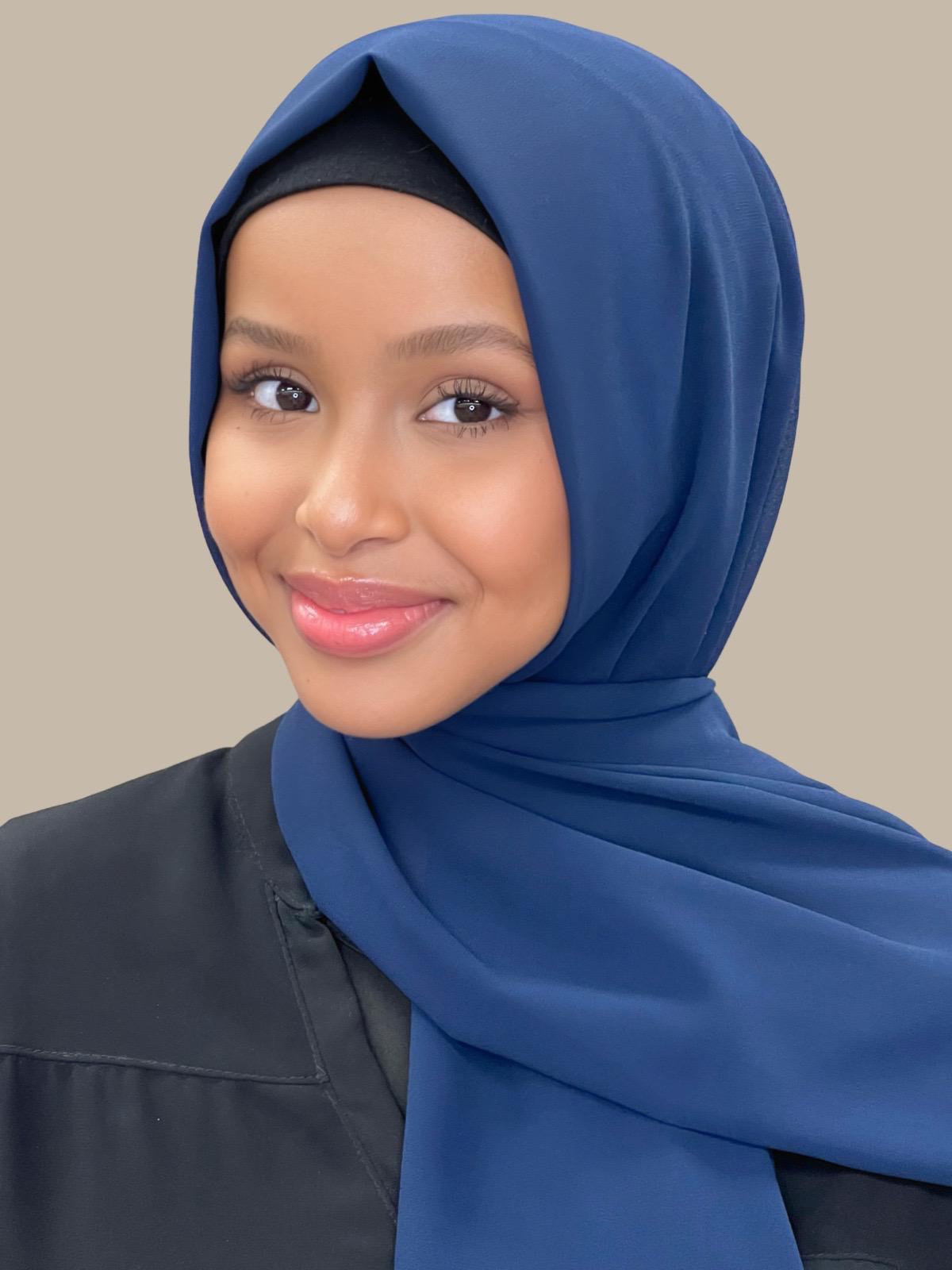 Classic Chiffon Hijab-Navy