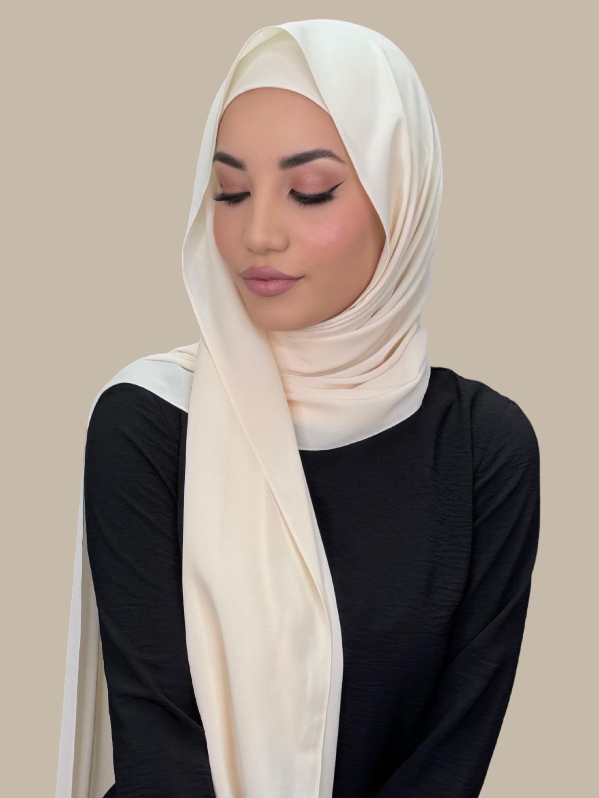 Matching Chiffon Hijab Set-Ivory Lace