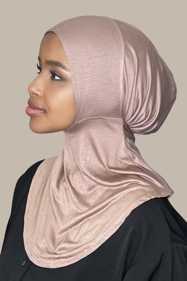 Premium Jersey Full coverage Tie Back underscarf-Pale Taupe ( FINAL SALE)