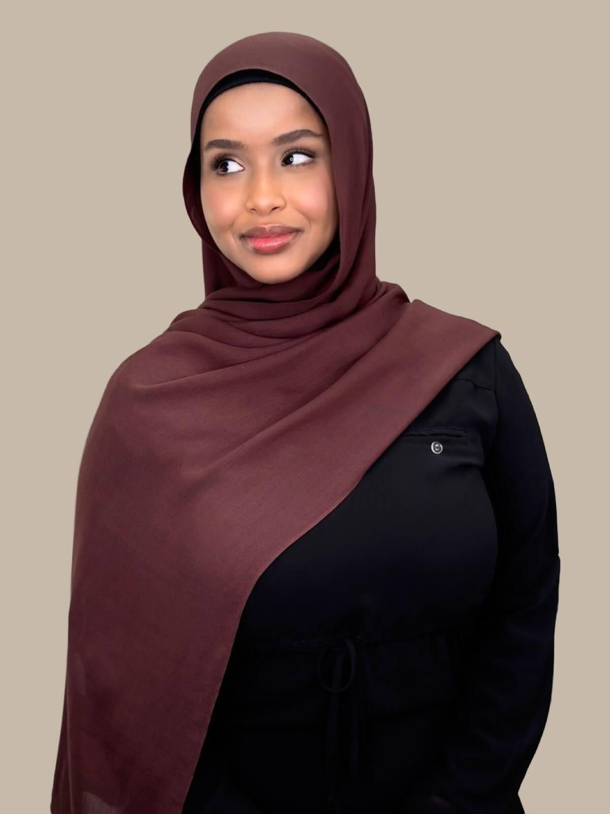 Cotton Modal Hijab-Raisin Brown