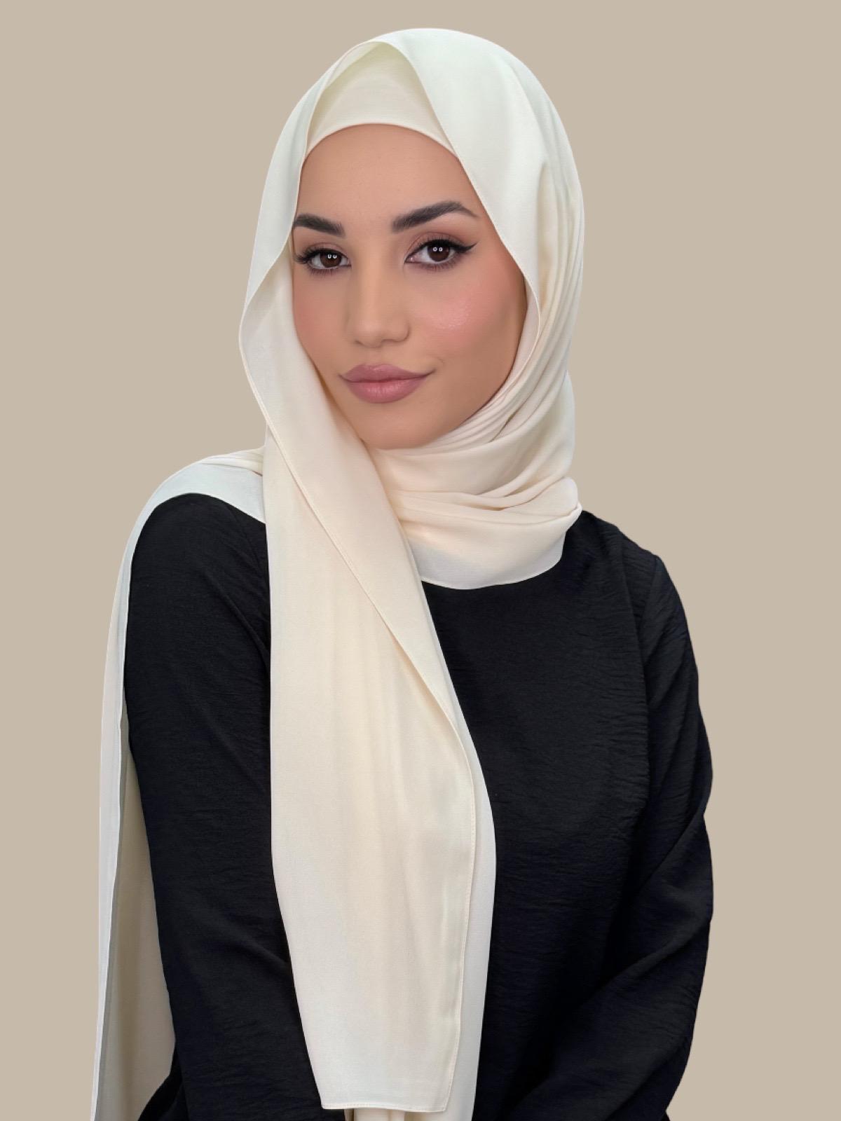 Matching Chiffon Hijab Set-Ivory Lace