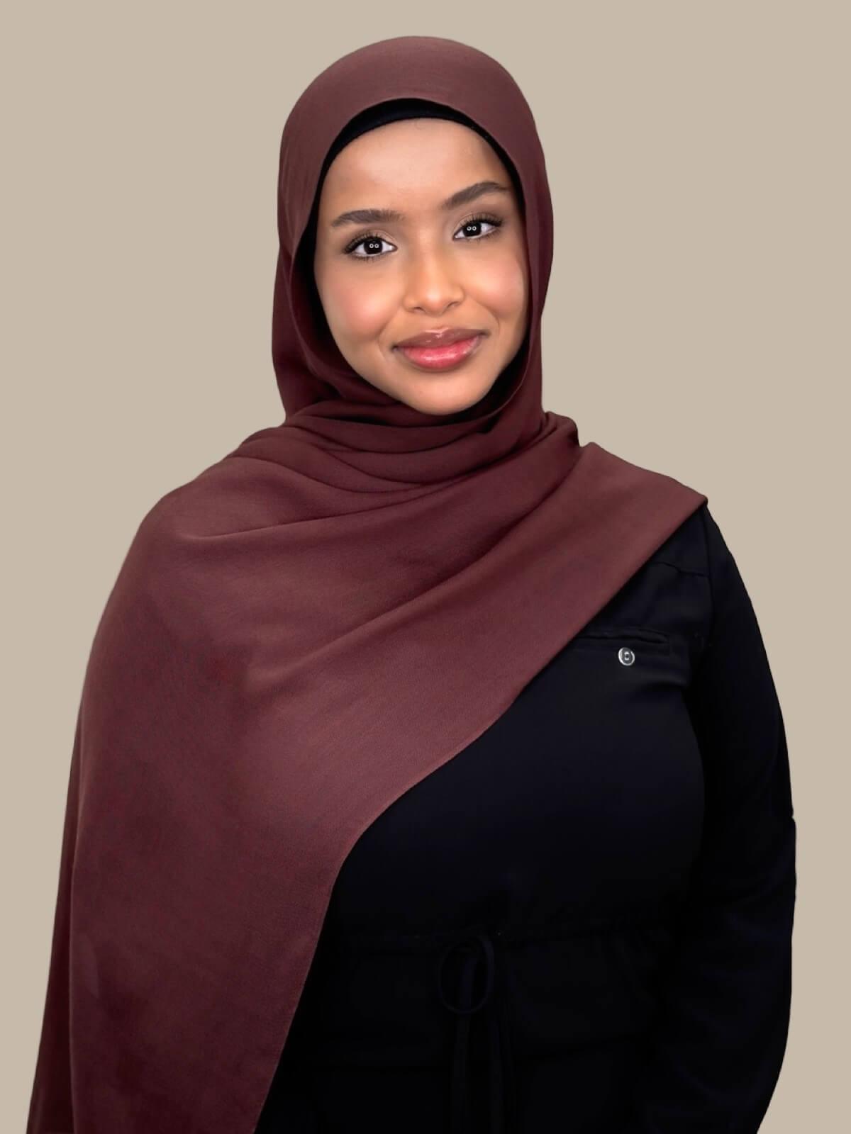 Cotton Modal Hijab-Raisin Brown