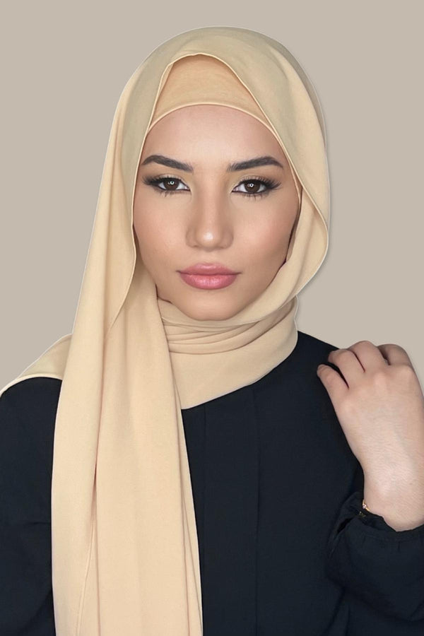 Matching Chiffon Hijab Set-Caramel (FINAL SALE)