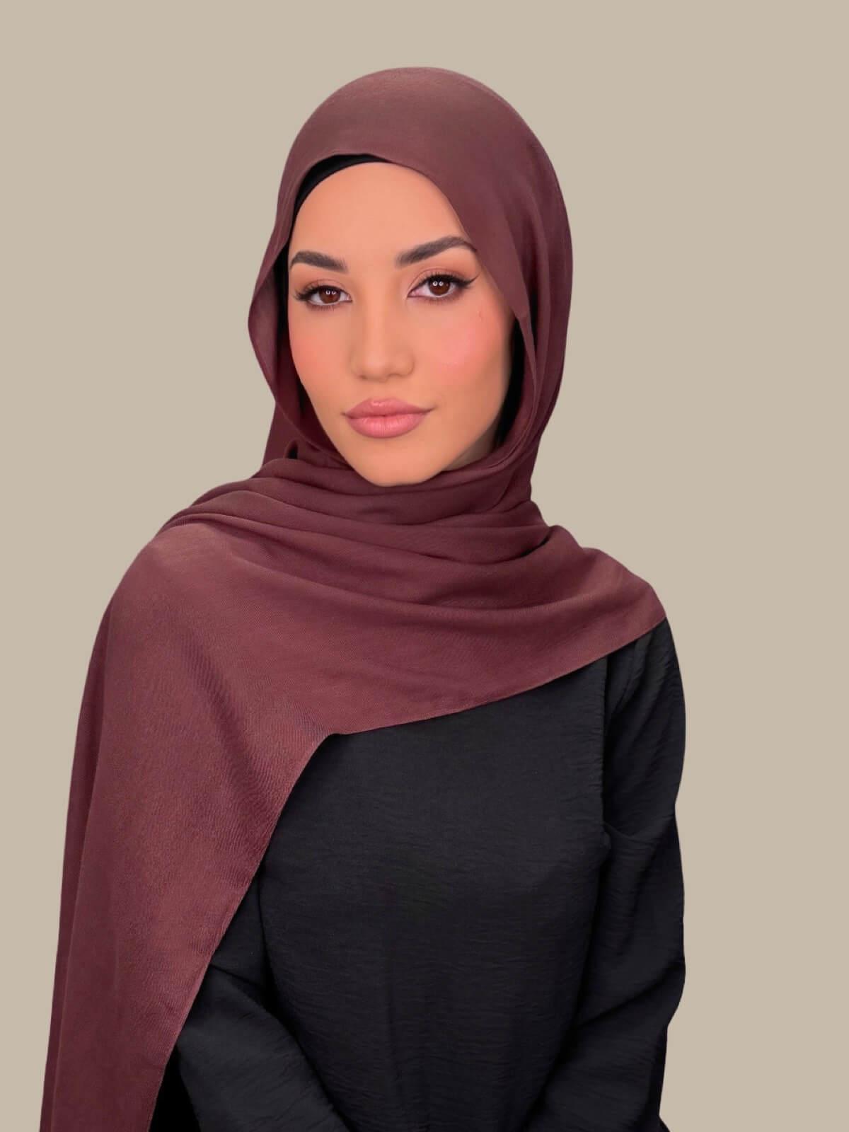 Cotton Modal Hijab-Raisin Brown
