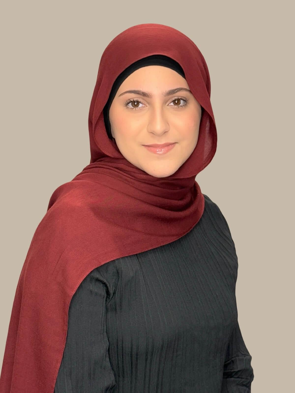 Modish Girl Cotton Modal Hijab-Royal Burgundy