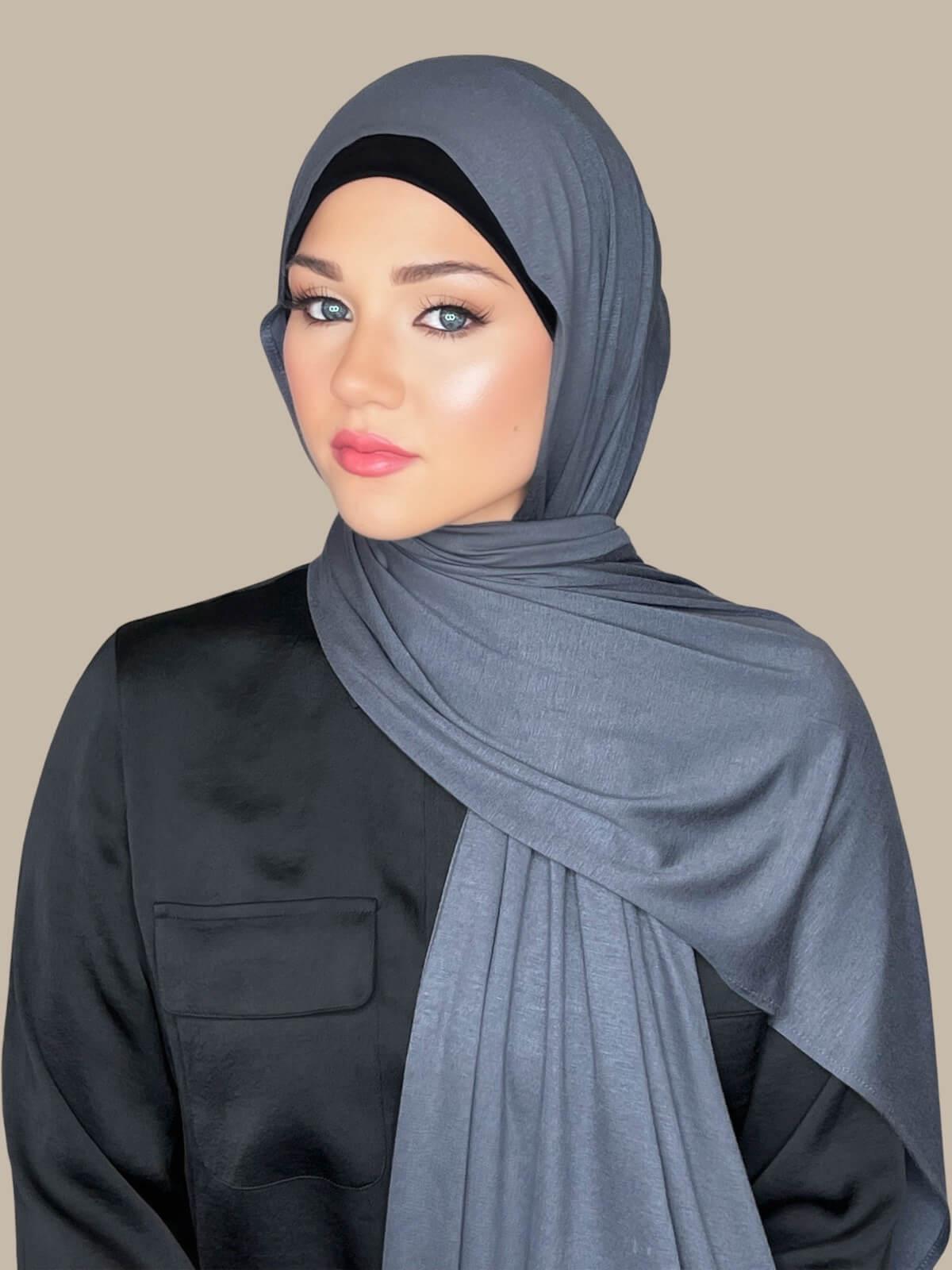Classic Jersey hijab-Charcoal