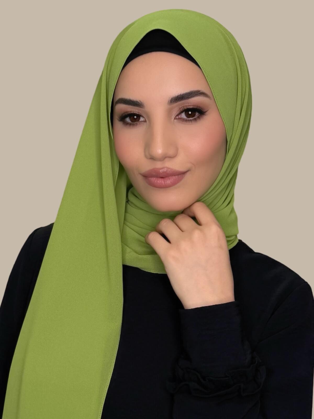 Classic Chiffon Hijab-Lime Green