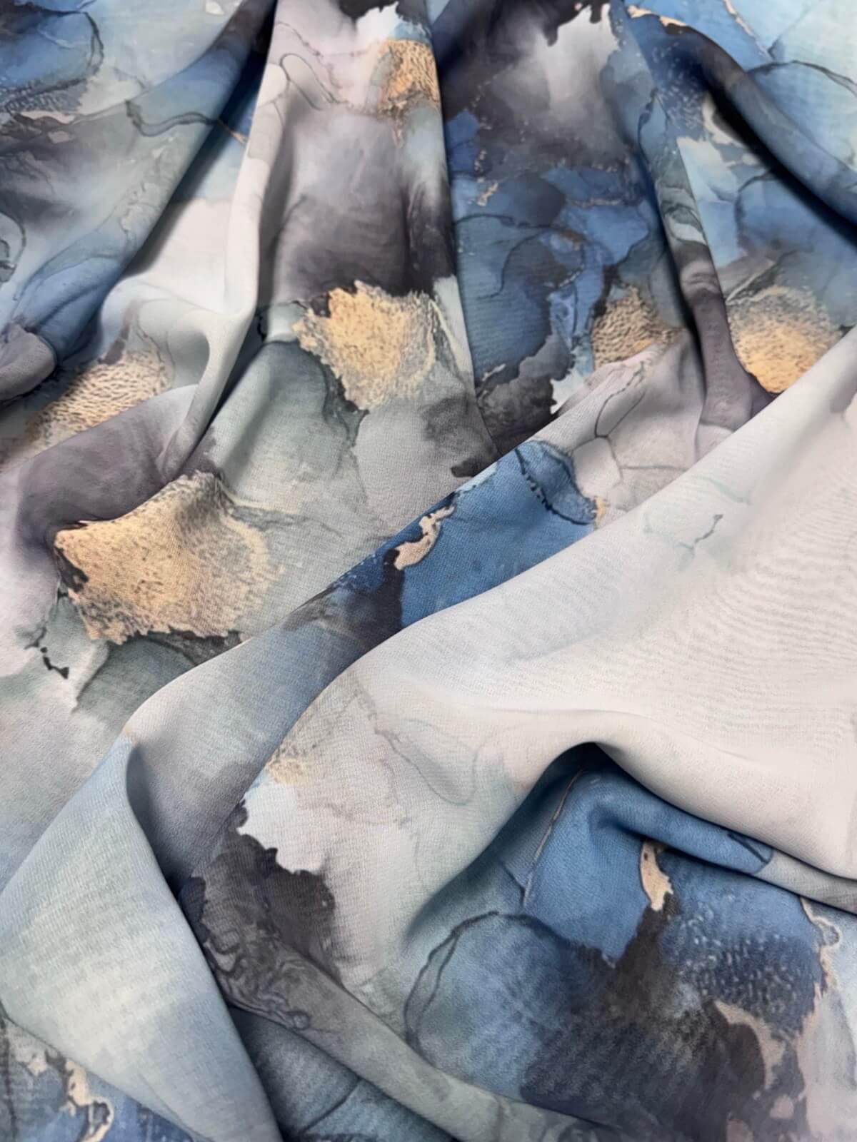 Modish Girl Printed Chiffon Hijab- Arctic Mist