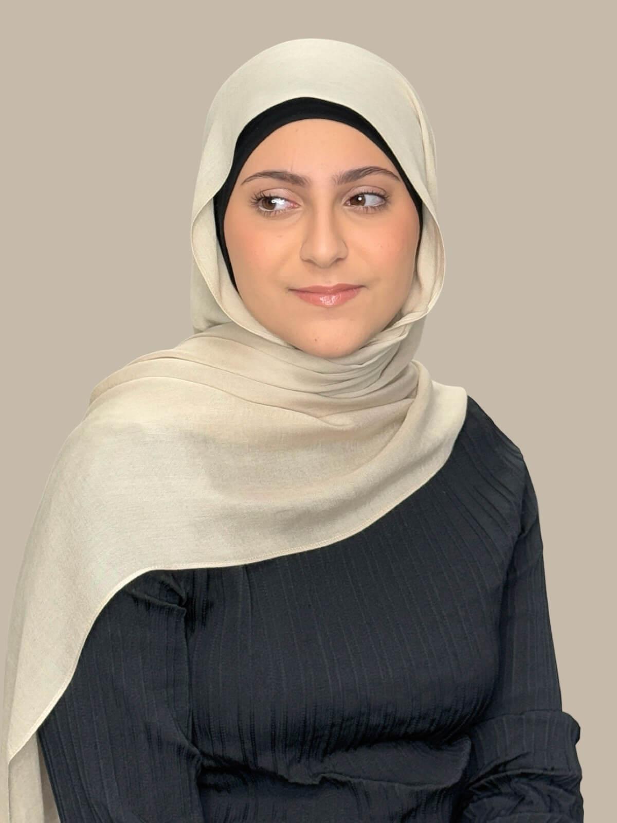 Modish Girl Cotton Modal Hijab-Sand