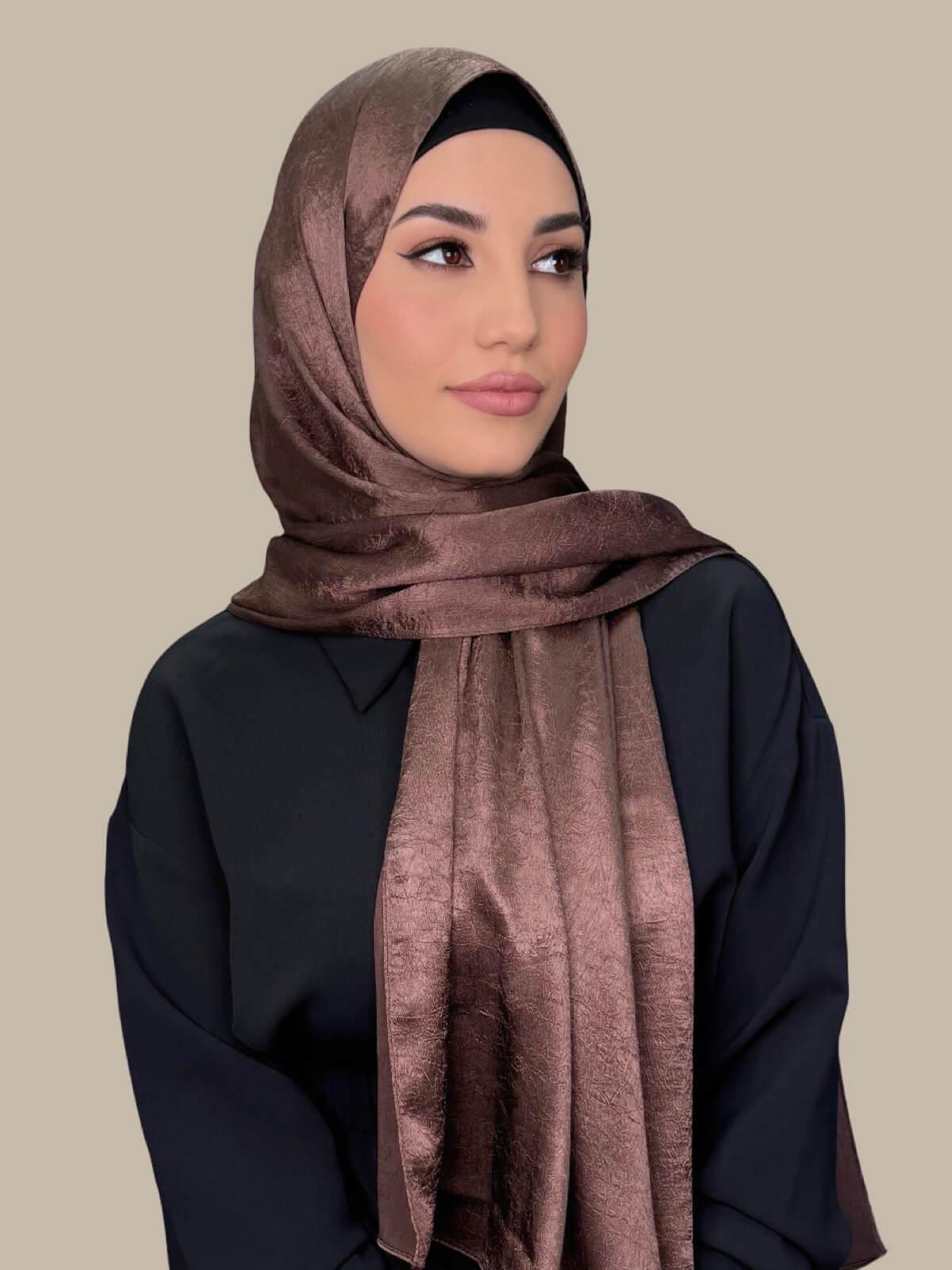 Classic Satin Hijab-Cocoa Dusk