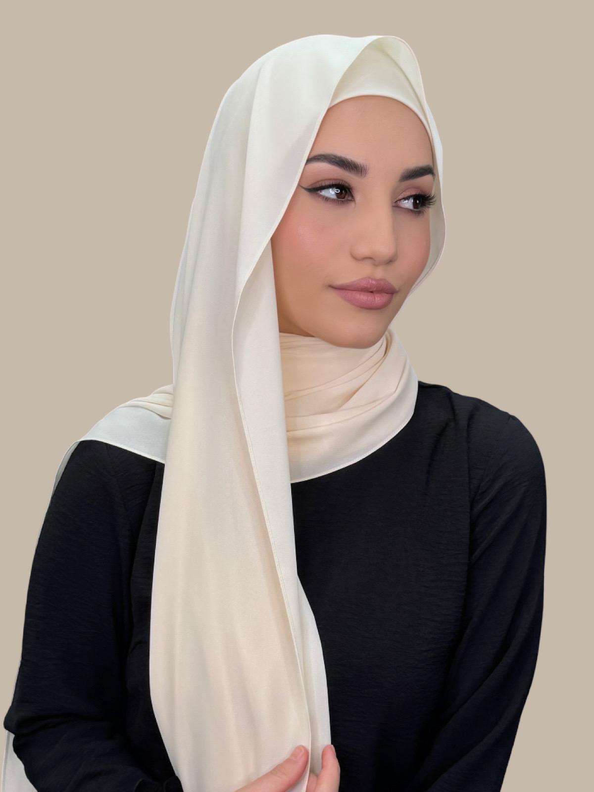 Matching Chiffon Hijab Set-Ivory Lace