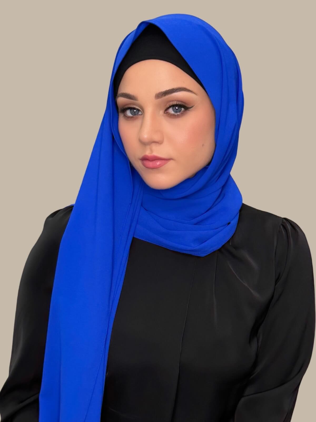 Classic Chiffon Hijab-Royal Blue