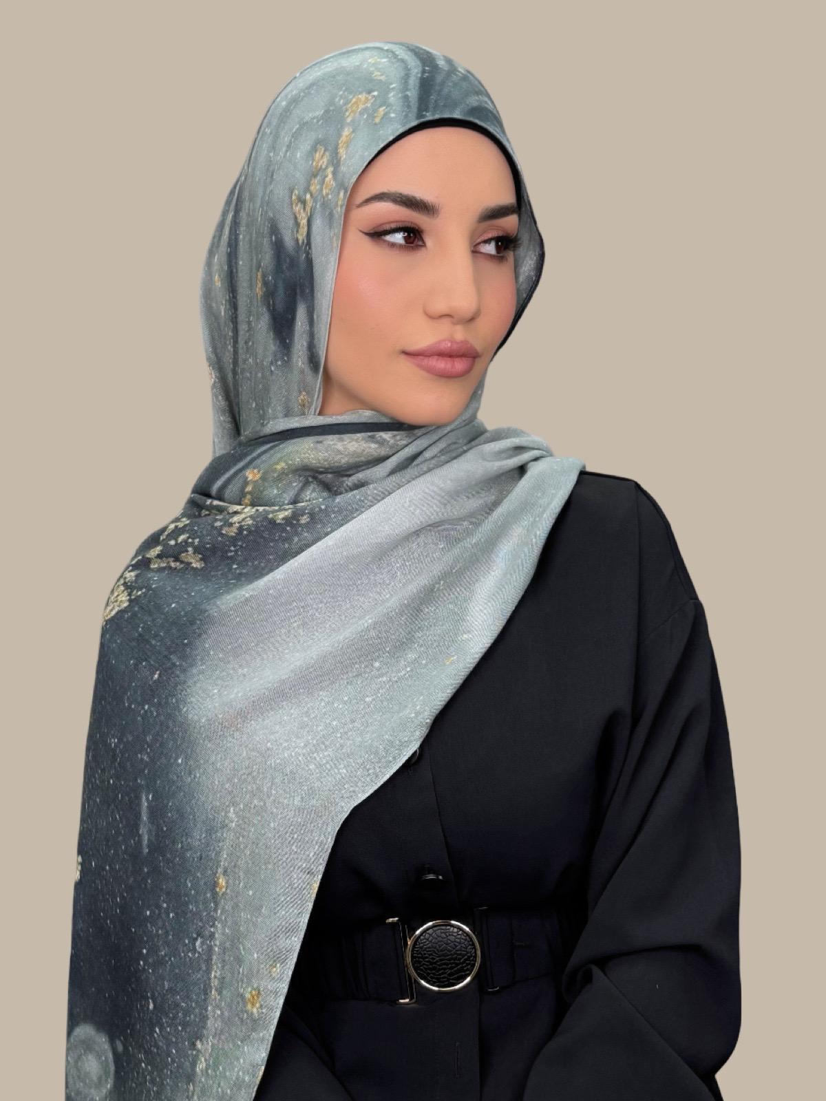 Print Modal Hijab-London Fog