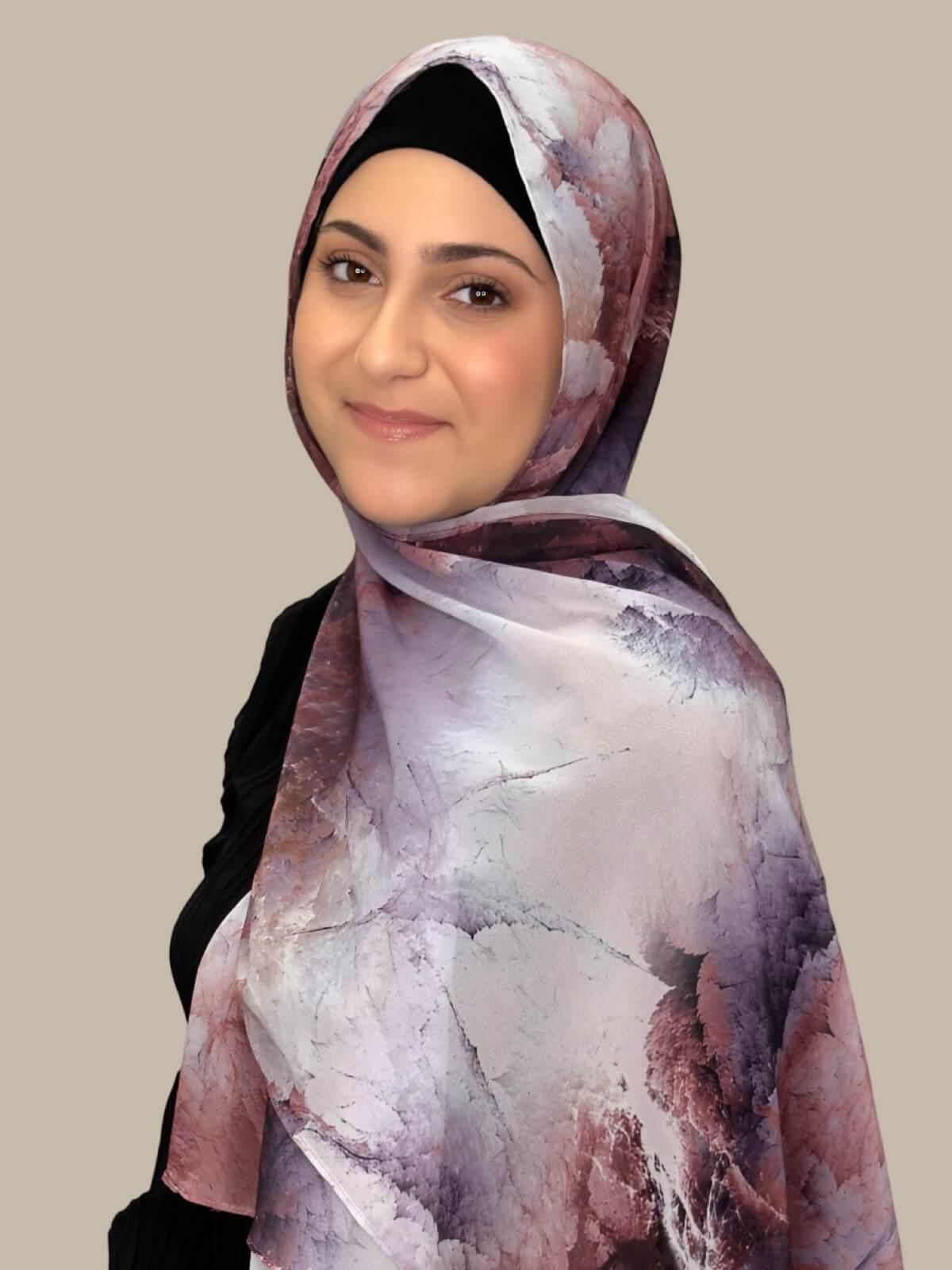 Modish Girl Printed Chiffon Hijab- Muted Mirage
