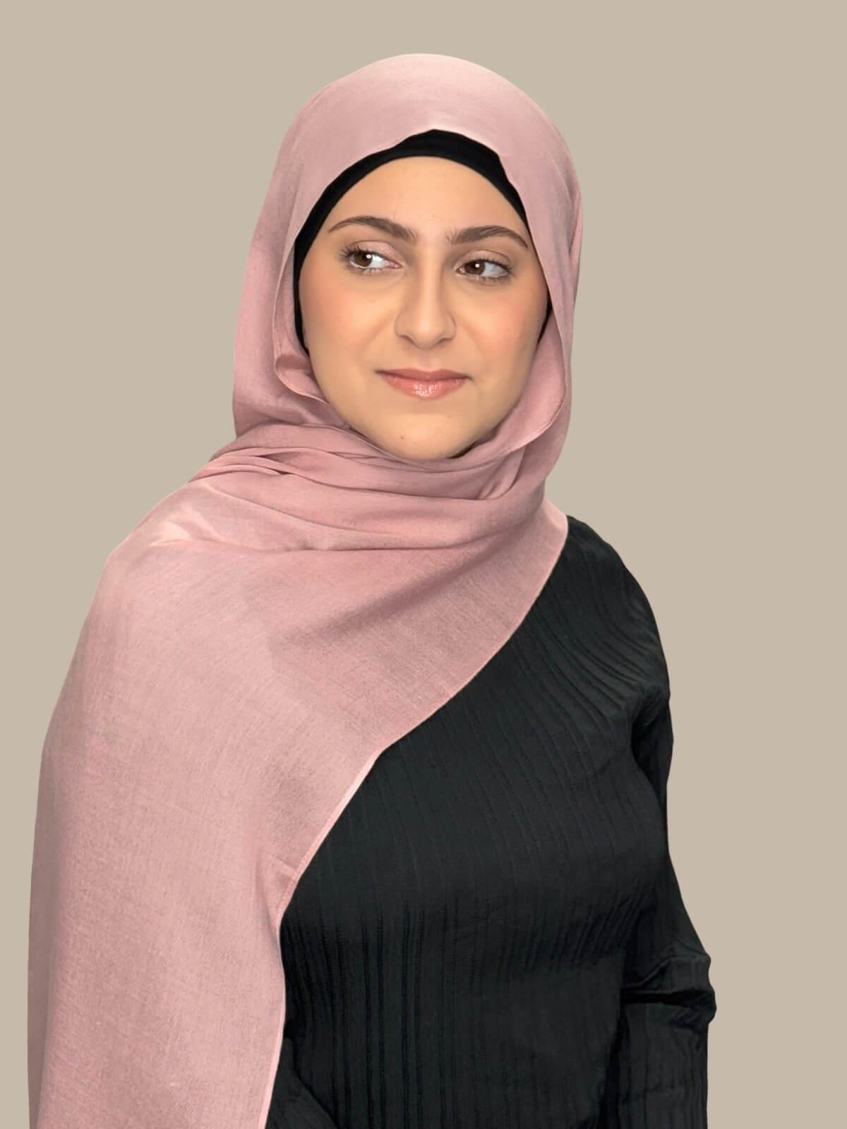 Modish Girl Cotton Modal Hijab-Misty Rose