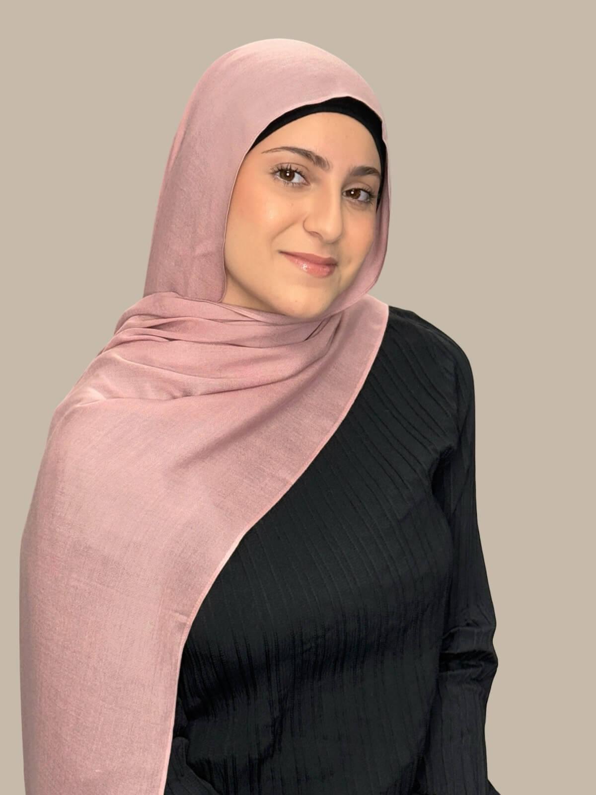 Modish Girl Cotton Modal Hijab-Misty Rose