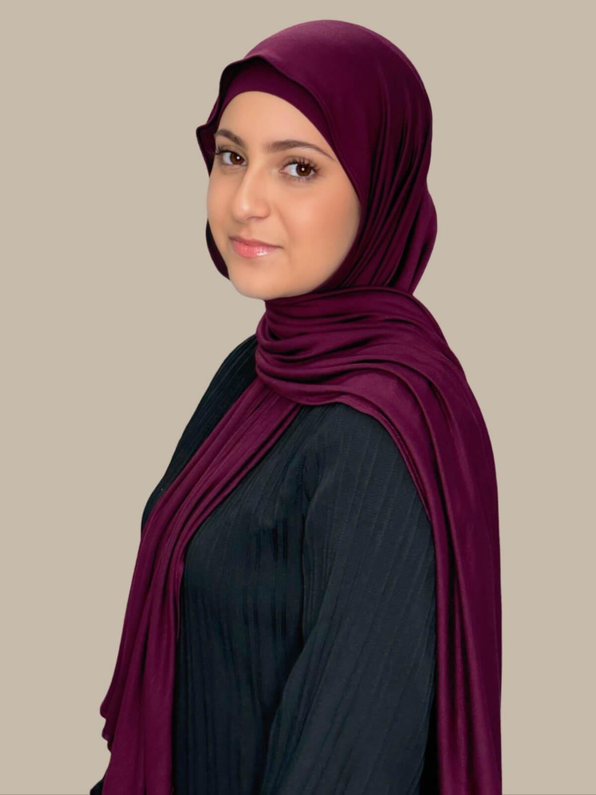 Modish Girl Premium Jersey Hijab-Wine