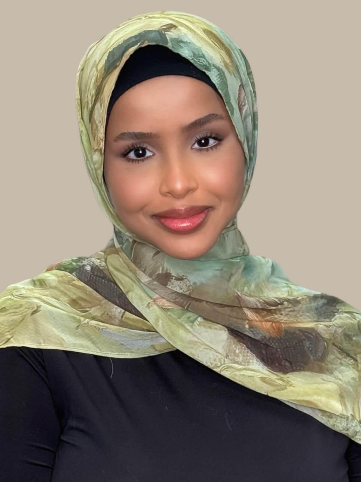 Printed Chiffon Hijab-Willow Drift