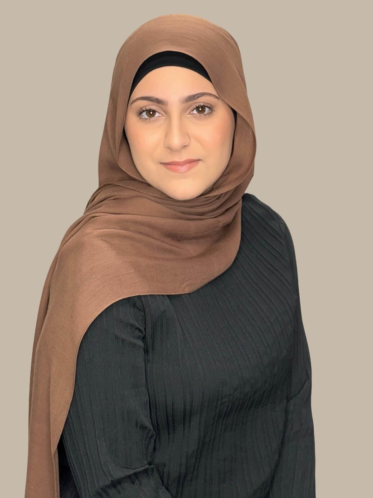 Modish Girl Cotton Modal Hijab-Golden Walnut